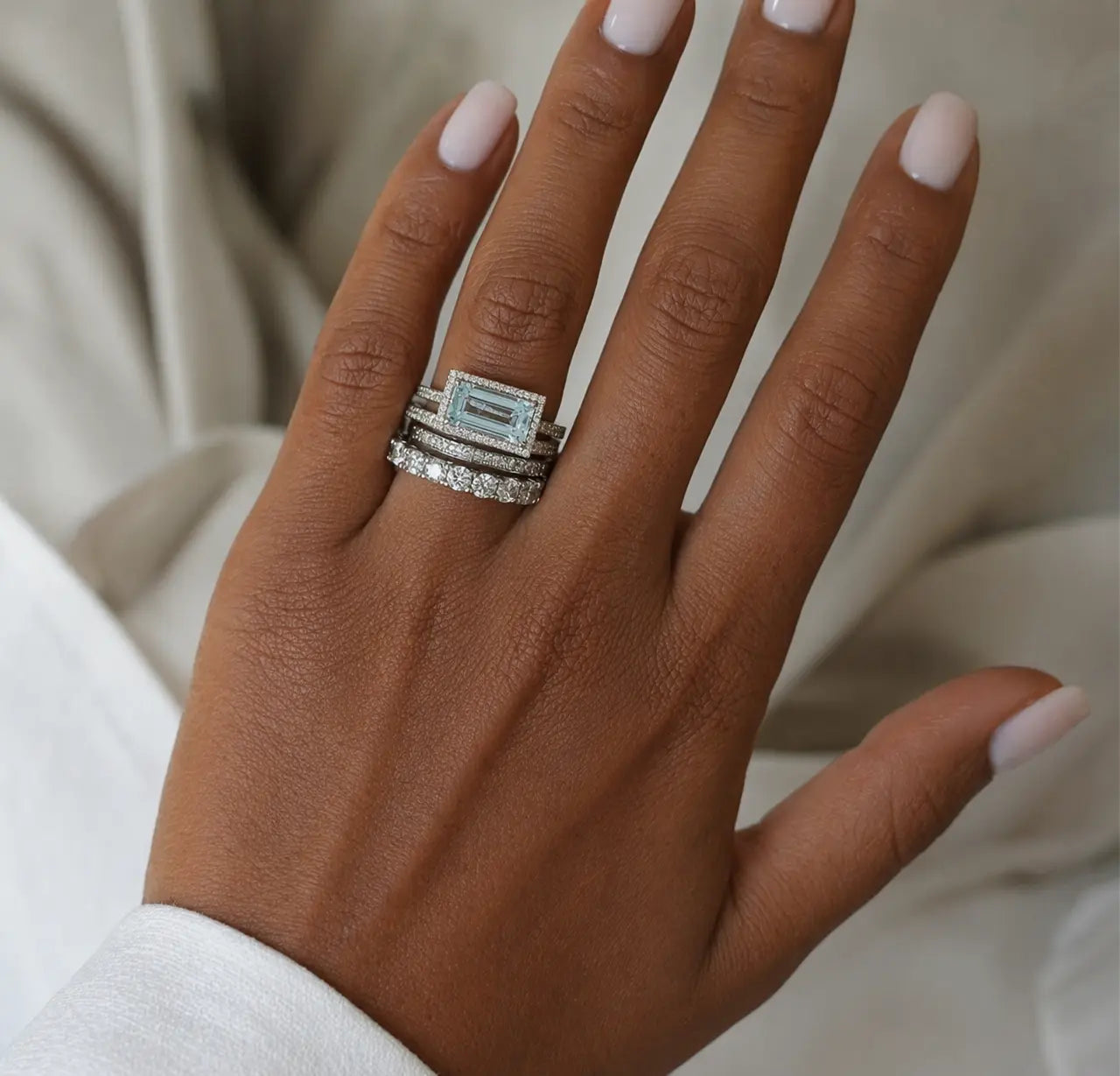 Icy Blue Aquamarine Ring