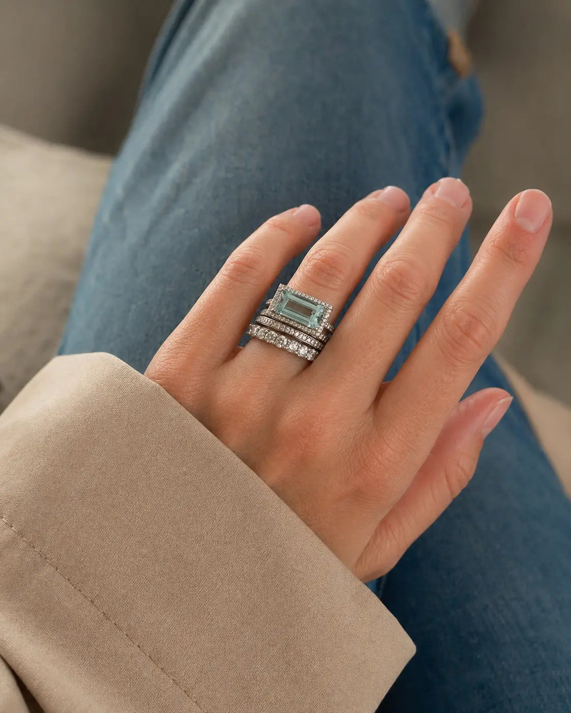 Icy Blue Aquamarine Ring