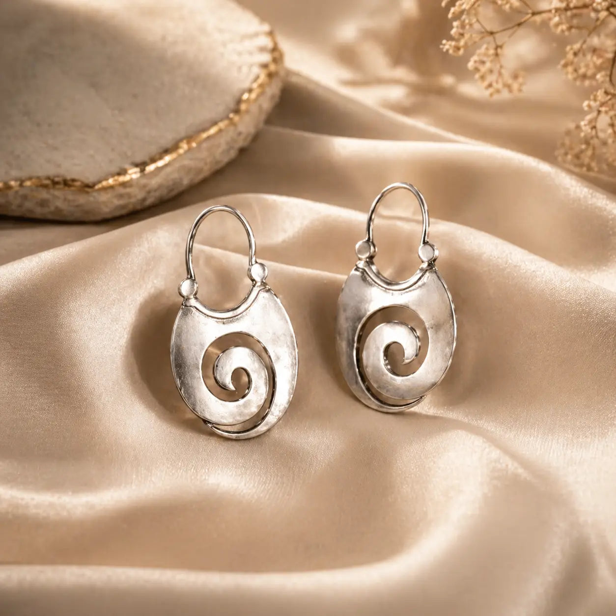 Artisan Spiral Drop Earrings