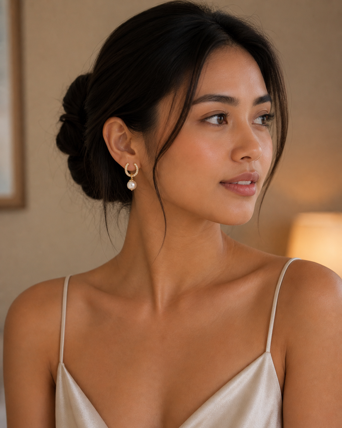 Heavenly Pearl Hoop Earrings