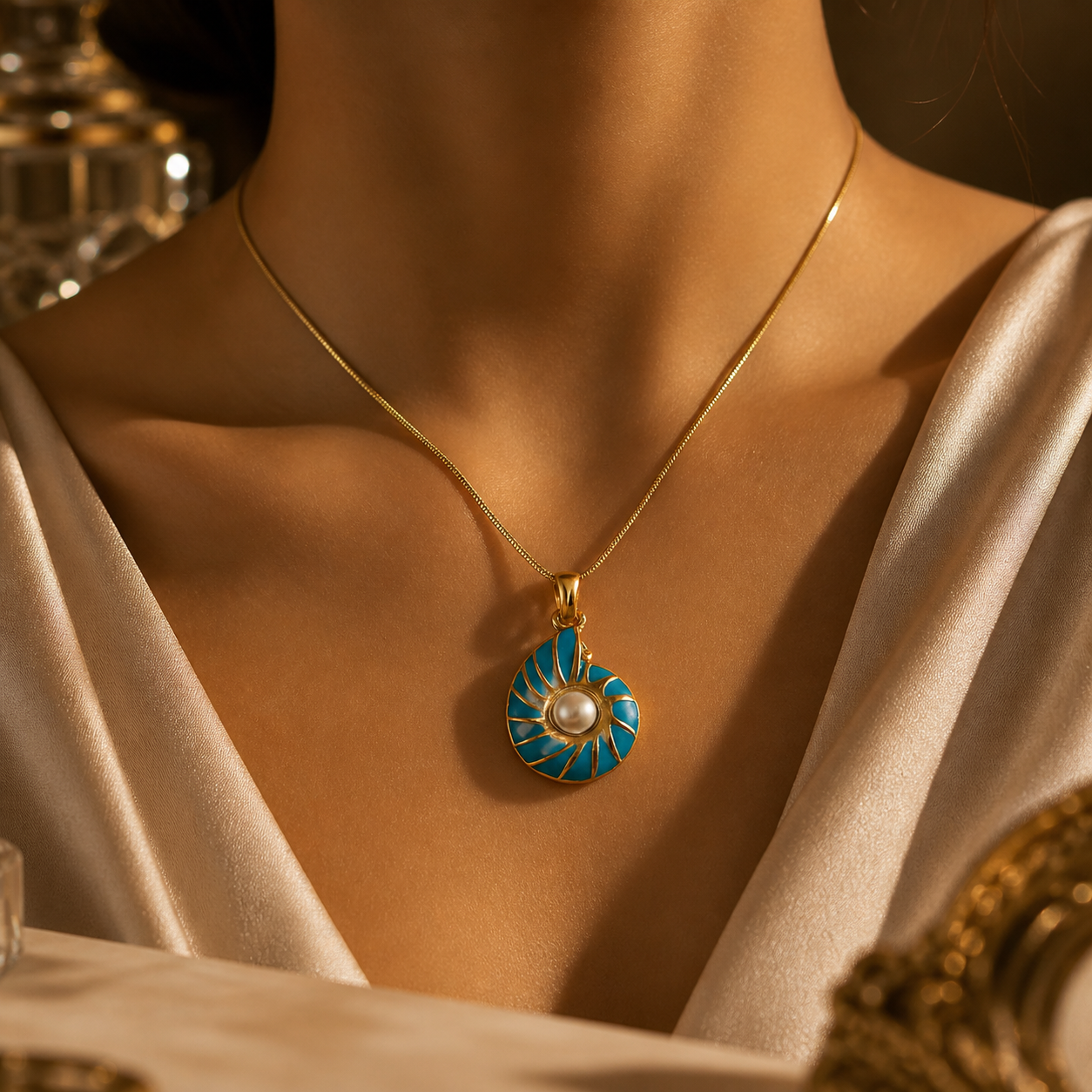 Radiant Turquoise Medallion Necklace