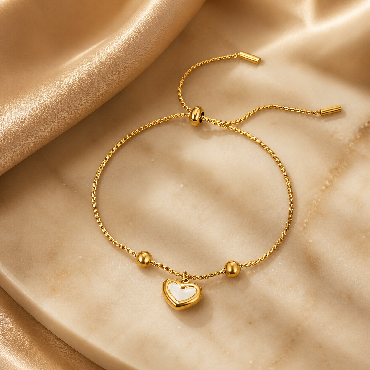 Golden Heart Whisper Bracelet