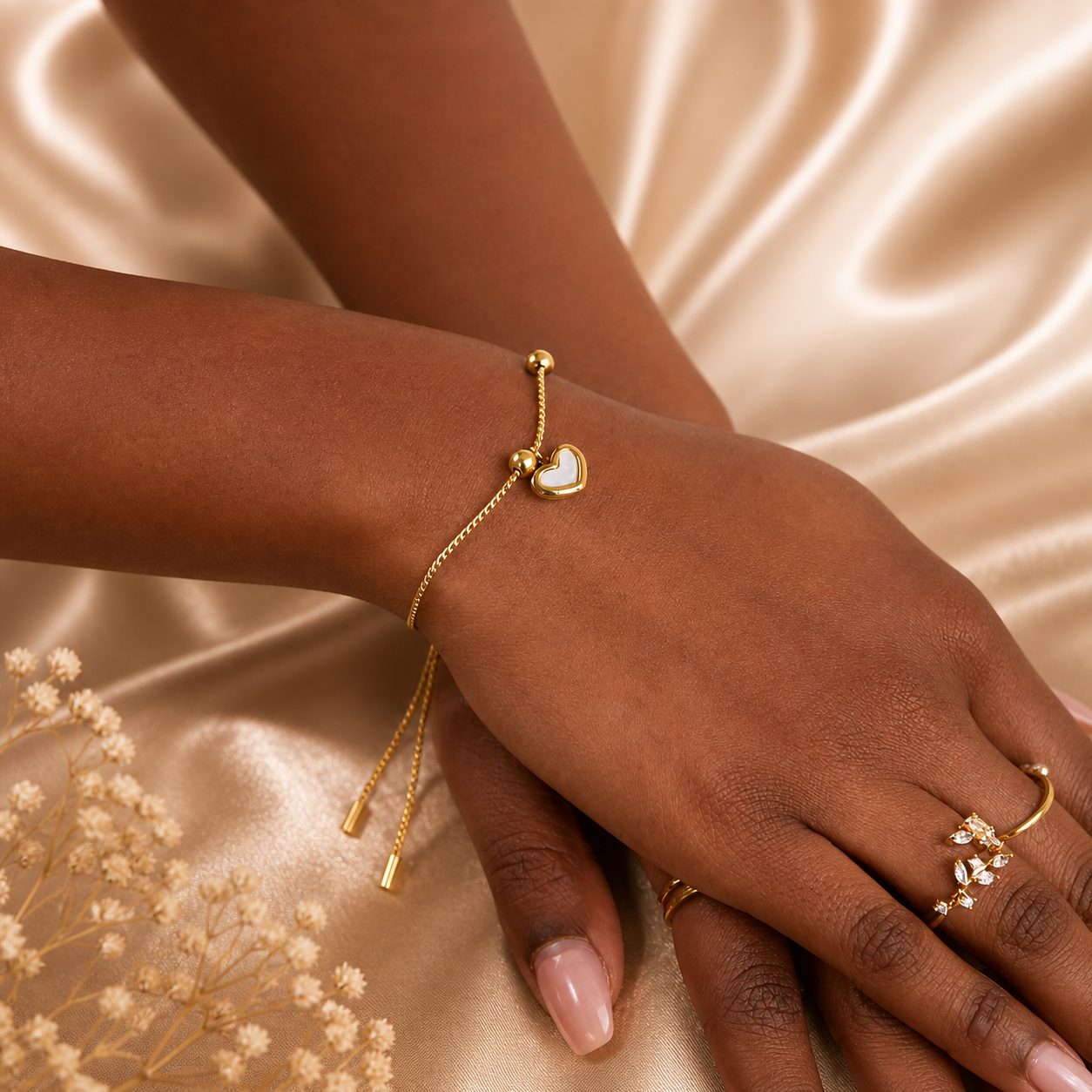 Golden Heart Whisper Bracelet