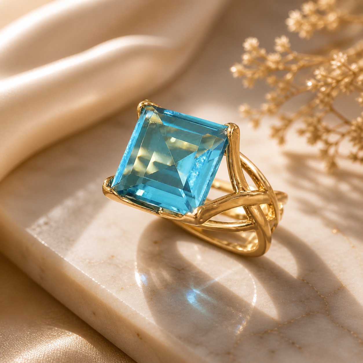 Blue Gemstone Statement Ring