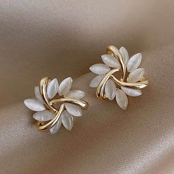 Sonja Luxe White Opal Earrings