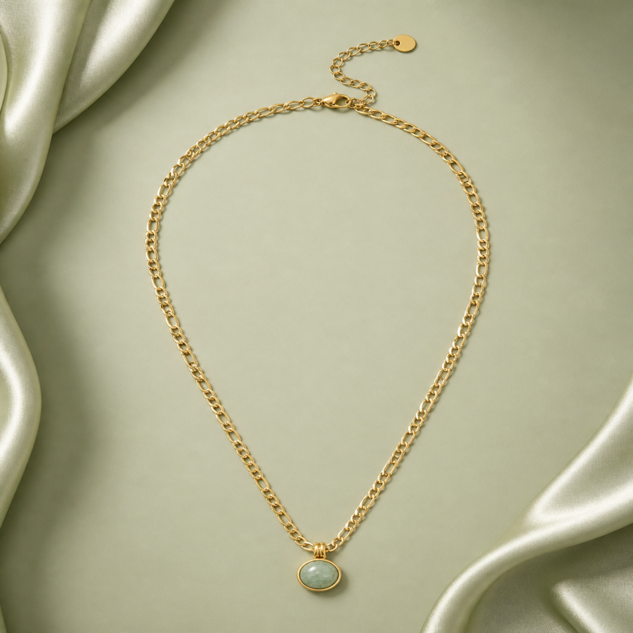 Green Aura Aventurine Gemstone Necklace