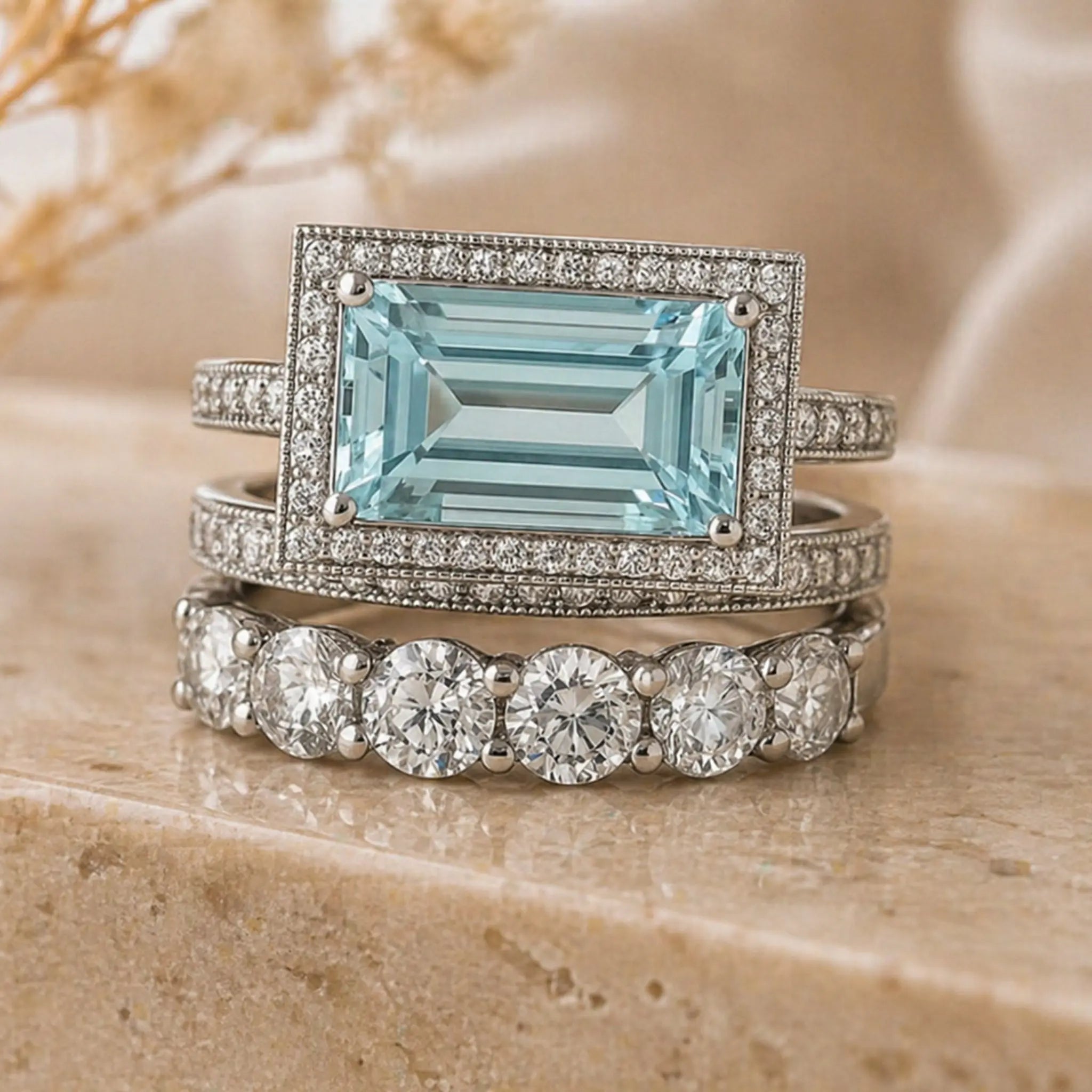 Icy Blue Aquamarine Ring